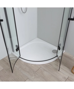 BOX DOCCIA "STELLA" SEMICIRCOLARE ALLUMINIO NERO, 80X80X190 CM